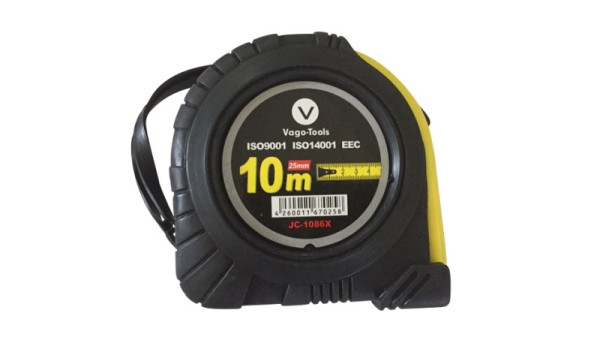 VaGo-Tools 1x Maßband 10m Metermaß mit Rücklauf, JR-1086G_kv