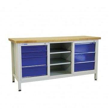 ADB Werkbank mit Einzelschublade, Maße: 1200x600x840mm (BxTxH), Farbe