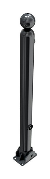 Schake Absperr-Stilpfosten Serie 478B Ø 76 mm, umlegbar, selbsteinrastende Verriegelung für Dübel Befestigung, 478FUB