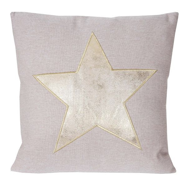 Mendler Deko-Kissen Stern, Sofakissen Zierkissen mit Füllung, Glanz-Effekt 45x45cm, 51877
