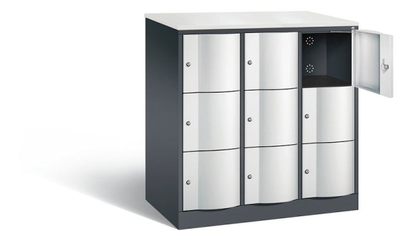 C+P XL-Schließfachschrank Resisto, H1255xB1148xT640mm, Farbe: Schwarzgrau / Lichtgrau, 8573-373 S10133