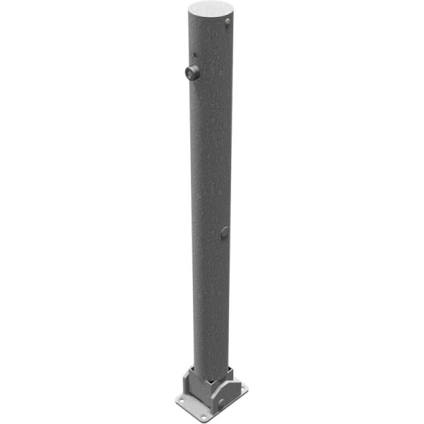 Stein HGS Absperrpfosten -Bollard- Ø 76 mm, verschiedenschließend, Schließung oben, zum Aufdübeln, ohne Farbe, ohne Ösen, 476uz