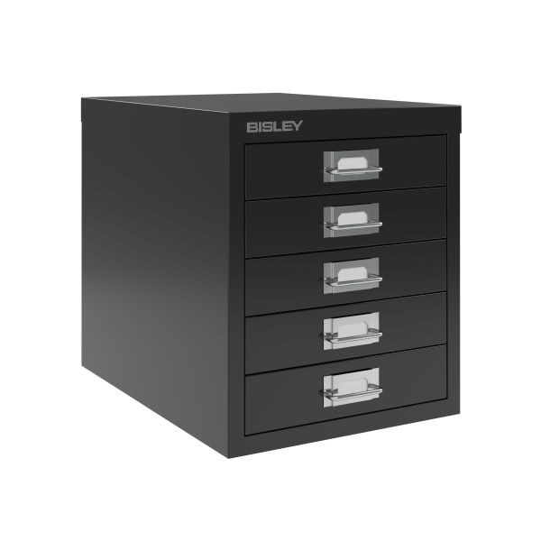 Bisley Home MultiDrawer, 12er Serie, 5 Schubladen à H 51 mm, DIN A4, Farbe: schwarz, L125633