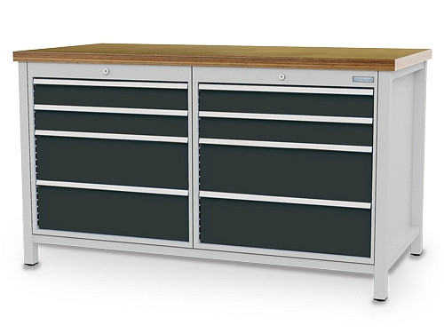 Bedrunka+Hirth Kastenwerkbank Breite 1500 mm, R 24-24, 8x Schublade, Maße in mm (B x T x H): 1500 x 750 x 859, 03.15.32VZ