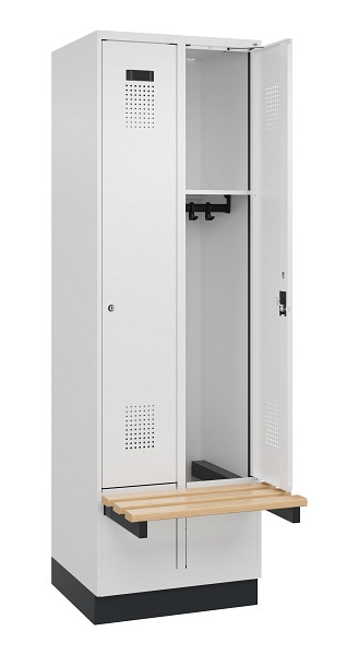 C+P Spind Evolo PLUS, 2 Abteil, 1950x600x815mm, 9016/9016, Zylinderschloss, 049040-20 S10047