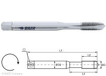 BAER HSSE Maschinengewindebohrer Form B - 7G - M 4 x 0,7 - DIN 371, 110418002