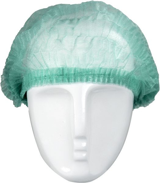 ASATEX Kopfhaube, Barettform, Polypropylen, latexfrei, 52cm Durchmesser, Farbe: grün, VE: 1000 Stück, CLIP52G