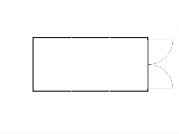 FLADAFI Materialcontainer-Kombination, IC Pro 1360, isoliert, Holzfußboden, Doppelflügeltür (symmetrisch) auf der 3 m Seite, F2223300301