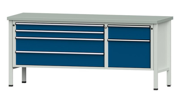 ANKE Werkbänke Kastenwerkbank, Modell 286 V, 2000 x 700 x 890 mm, RAL 7035/5010, ZBP 40 mm, 304.609