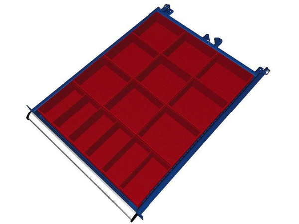 KLW Einteilungsmaterialsatz für Schubladen ab Fachhöhe 50 mm (Boxenhöhe 26 mm) in SEB - Schrank, Schrankgröße 572 x 750 mm B x T, B10, SEB-B10-026