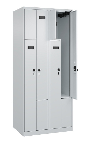C+P Z-Spind Evolo PLUS, 4 Fächer, 1850x800x500mm, 7035/7035, Drehriegel, 049003-224 S10011