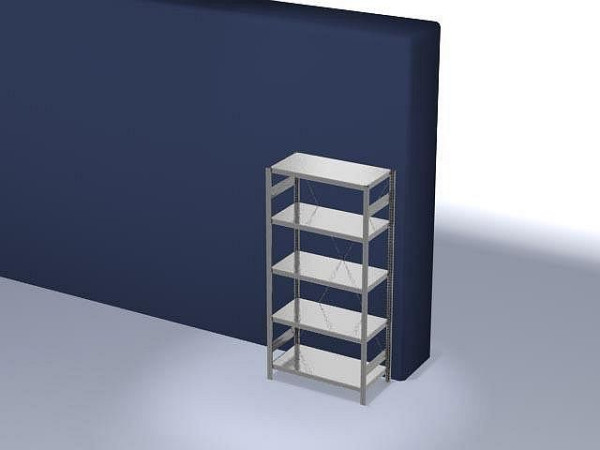 hofe Fachboden-Grundregal, 2000x500x1000 mm, 5 Fachebenen, verzinkt, 230 kg Fachlast, 1600 kg Feldlast, einseitige Bedienung, HZG20510XM