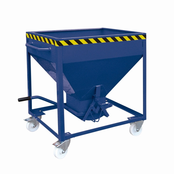 Eichinger Industrie Silobehälter auf Rollen, mittigem, per Hebel bedienbarem Auslauf, 600 Liter enzianblau, 20510900000097