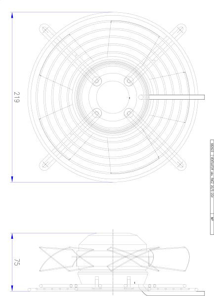 ELMAG Ventilator für Serie DIGI-MIG 250/300/350/400 DG/DW, 230V, 64W, 2600 UpM (thermisch gesteuert), 9504172