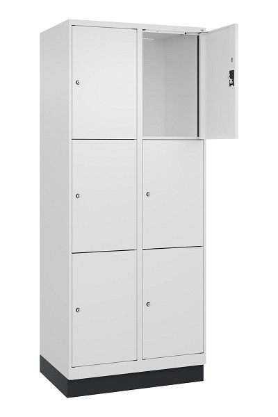 C+P Schließfachschrank Evolo PLUS, mit Sockel, 6 Fächer, 1950x800x500mm, 9016/90, 049020-223 S10020