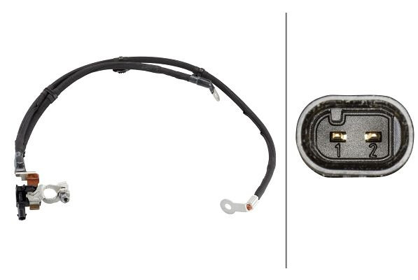 HELLA Sensor, Batteriemanagement, 12V, geschraubt, Kabel: 375/655mm, 6PK 010 544-921