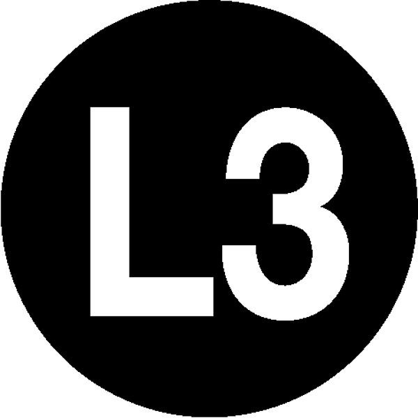 SafetyMarking Etiketten -Kennzeichnung elektrischer Leiter-, L3 (Außenleiter 3), Ø 1,25 cm, Folie, selbstklebend, VE: 40 Stück/Bogen, 30.1512