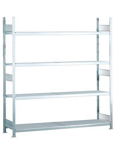 Schulte Weitspannregal mit Stahlböden, Grundfeld, 4 Lagerebenen, Fachbreite 1500 mm, 1560 x 636 x 2500 mm, 278872