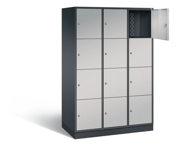 C+P XL-Schließfachschrank Intro, H1950xB1220xT590mm, Farbe: Schwarzgrau / Weißaluminium, 8470-303 S10081
