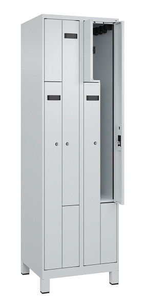 C+P Z-Spind Evolo PLUS, Füße, 4 Fächer, 1950x600x500mm, 7035/7035, Zylinderschloss, 049013-204 S10041