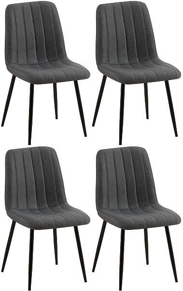 CLP 4er Set Stühle Dijon Stoff, dunkelgrau, 320549