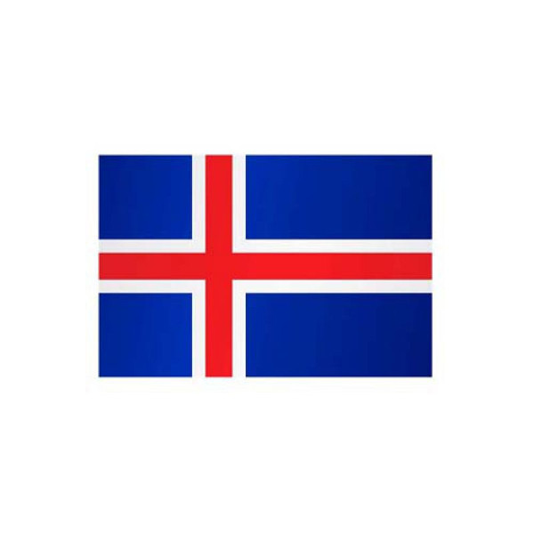 Stein HGS Länderflagge Island, 100x150cm, mit Seil und Schlaufe, FlagTop 160 g/m², für Fahnenmasten 6 m ohne Hohlsaum, 26993
