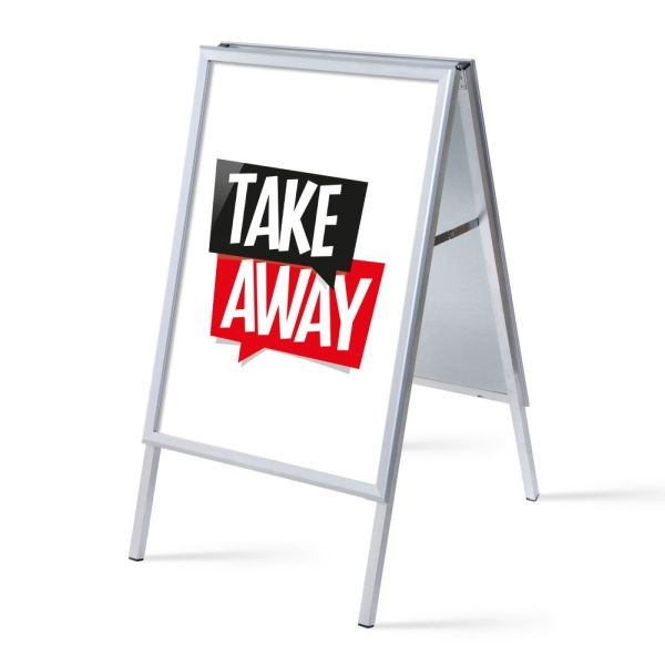 Showdown Displays Kundenstopper A1 Komplettset Take Away Weiß Englisch, ZPA1G32MEI187