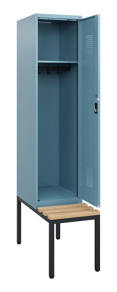 C+P Spind Evolo PLUS, 1 Abteil, 1950x400x815mm, 0010/0010, Zylinderschloss, Sitzfläche Holz, Sitzbank, 0490505-12 S10048