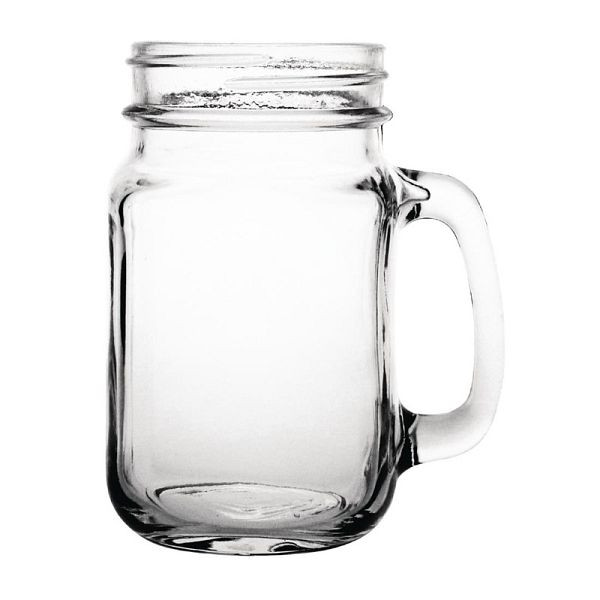 Olympia Henkelkrug 45cl, VE: 12 Stück, Glas, Retro-Look für ausgefallene Präsentation, CE678