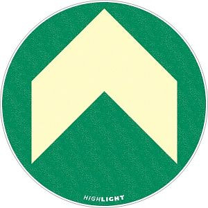 Moedel Bodenmarkierungspunkte mit Pfeil, Folie, nachleuchtend, 160-mcd, Ø 100 mm, 55015