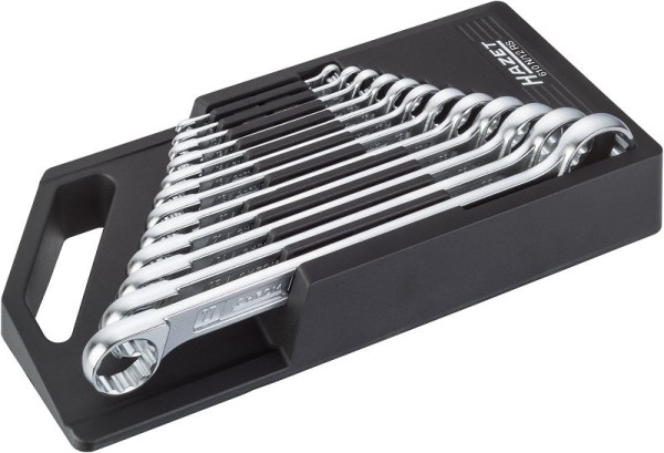 Hazet Doppel-Ringschlüssel Satz, Außen-Doppel-Sechskant-Tractionsprofil, 6 x 7 - 27 x 32, Anzahl Werkzeuge: 12, 610N/12RS