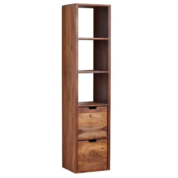 Wohnling Wandregal mit Schubladen 35x150x30 cm Sheesham Massivholz Hängeregal, Großes Design Schweberegal Modern, Regal Hängend Wohnzimmer, WL6.522