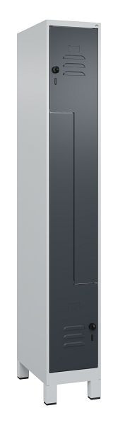 C+P Z-Spind Classic PLUS, C Z-Spind, Classic PLUS, Füße, 2 Abteile, 1950x300x500mm, 7035/7016, Drehriegel, 080013-102 S10008