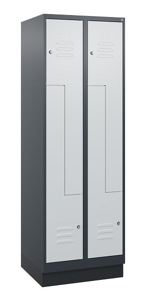 C+P Z-Spind Classic PLUS, Sockel, 4 Abteile, 1800x600x500mm, 7016/7035, Zylinderschlösser, 0800237-204 S10028