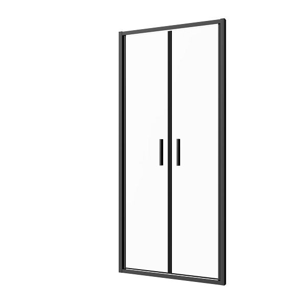 Sanotechnik Salontür schwarz 90x200cm 6mm ESG Easy-Clean, SLP90B