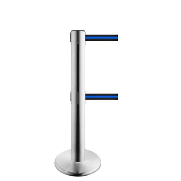 Stein HGS Personenleitsystem -P-Line Brace Duo-, Edelstahl, schwarz/blau/schwarz waagerecht (gestreift) / 2 x 9 m / 50 mm, mit Sicherheitsverschluss (selbstlösend), 37695-07-2