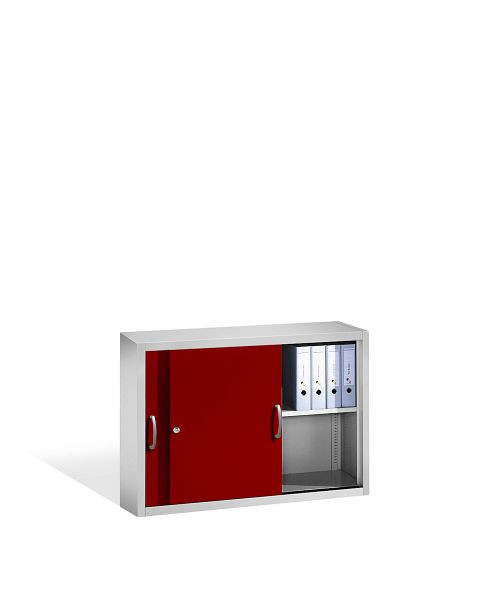 C+P Aufsatzschrank Acurado, H790xB1200xT400mm, Farbe: Lichtgrau / Rubinrot, Bügelgriff, 2 OH, 2045-00 S10092