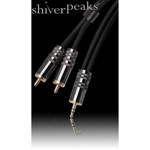 shiverpeaks Audioanschlusskabel, Klinkenstecker 3,5mm Stereo auf 2 Cinchstecker, Verriegelung, vergoldete Kontakte, schwarzes Nylon, 0,75m, 30832-0.75-SBN
