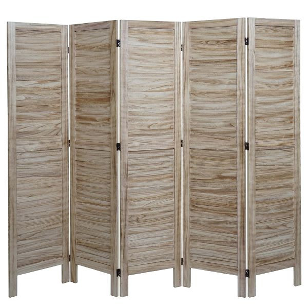 Mendler Paravent HWC-G30, Trennwand Sichtschutz Raumteiler, Shabby-Look 170x200cm, hellbraun, 94466