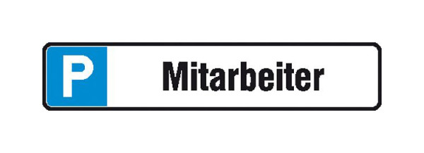 SafetyMarking Parkplatzschild, Symbol: P, Text: Mitarbeiter, BxH 52x11 cm, Aluminium, 11.5538