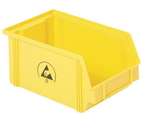 Bedrunka+Hirth IDP-STAT® Sichtlagerkästen - ableitfähig, gelb, Maße in mm (BxTxH): 145 x 235 x 125, 27 Stück, E5321.Y.4