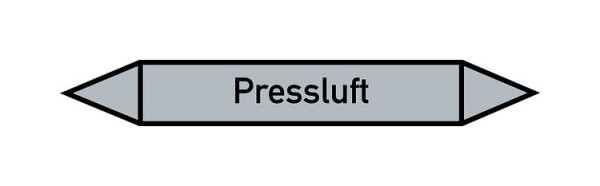 Schilder Klar Rohrleitungskennzeichen Pressluft, 100x15 mm Folie selbstklebend, 101524/60