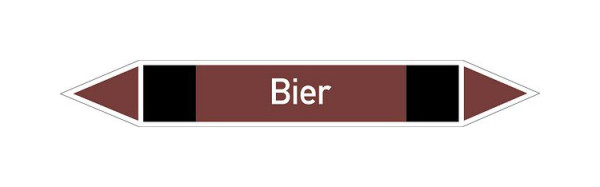 Schilder Klar Rohrleitungskennzeichen Bier, 100x15 mm Folie selbstklebend, 101664/60