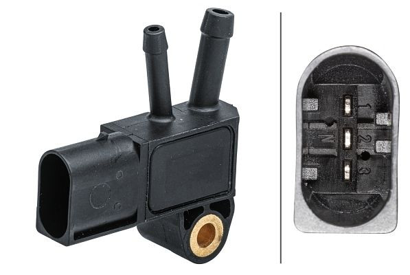 HELLA Sensor, Abgasdruck, 3-polig, geschraubt, 6PP 009 409-481