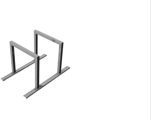 Schake Anlehnbügel als Reihenanlage mit (geteiltem) Schienensystem für 2 Anlehnbügel, Länge: 1400mm, zum Aufschrauben, 424_20