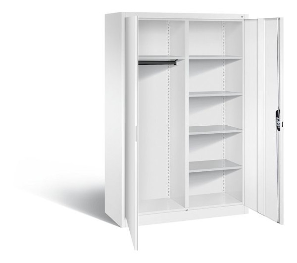 C+P Akten-/Garderobenschrank Acurado, H1950xB1200xT500mm, Farbe: Verkehrsweiß, Muldengriff, 9480-30 S10047