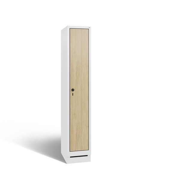 C+P Spind Evolo, 1 Abteil, H1800xB320xT500 mm, Weiß/MDF Eiche, 48020-10 S10543