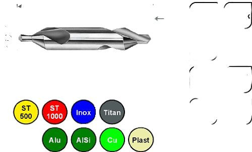 SPPW Zentrierbohrer VHM DIN333 Form A - 3,00x10,0, 6233600310
