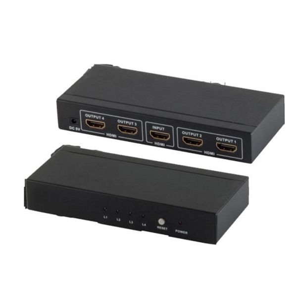 S-Conn HDMI Verteiler, 1 x IN 4 x OUT mit Netzteil, 4K2K, 3D, VER1.4, 05-03004