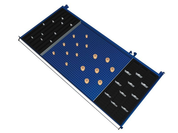 KLW Einteilungsmaterialsatz für Schubladen Fachhöhe 50 mm in SMB - Schrank, Schrankgröße 1439 x 750 mm B x T, B07, SMB-B07-032